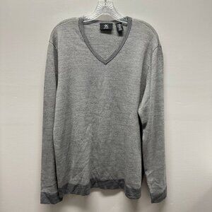 Calvin Klein Men's Merino Wool Blend V-Neck Sweater | Gray Size Large